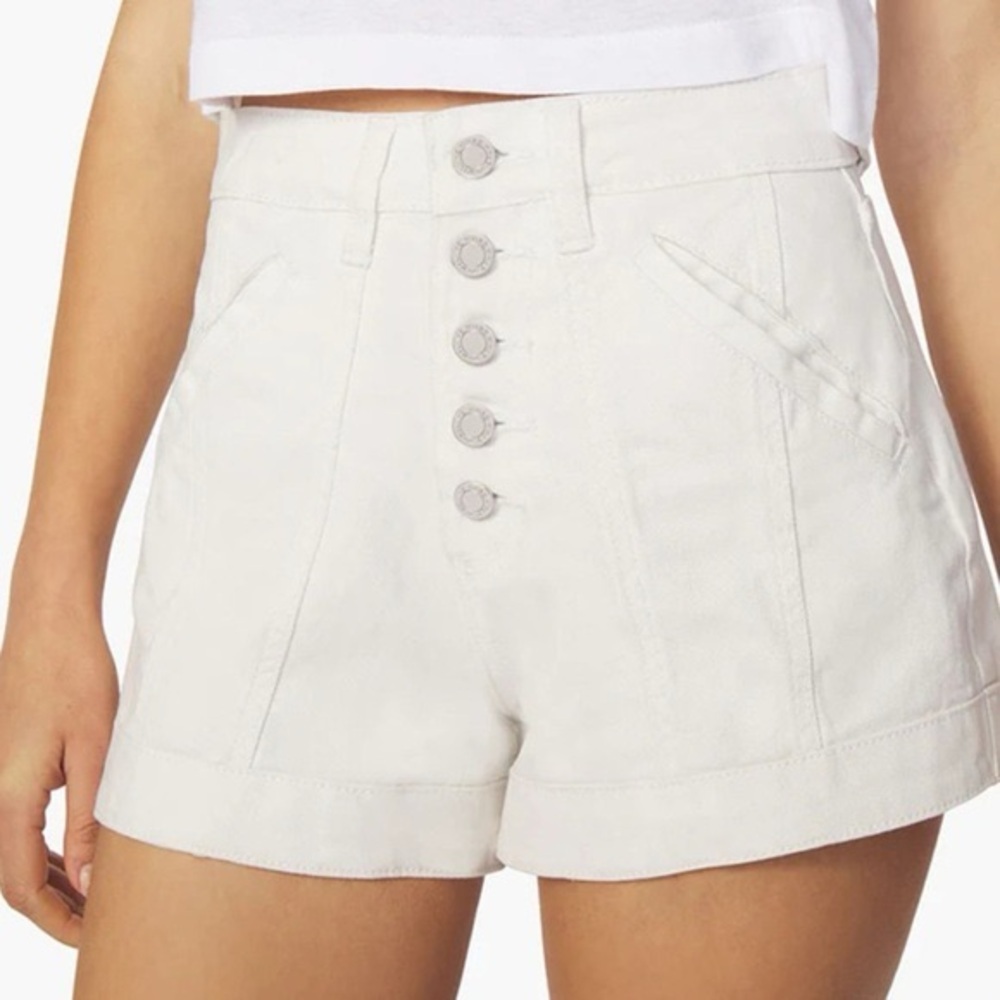 WeWoreWhat Twill Denim Seamed Short in Classic White 27 NWT